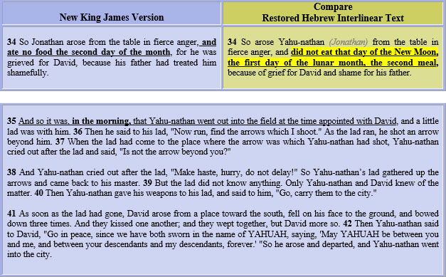 1 Samuel 20=34-41