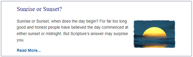 Scripture evidence for when the day begins